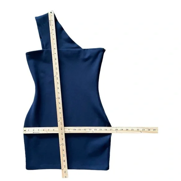 Superdown bodycon navy mini dress size M homecoming, club, college, one shoulder - Picture 10 of 12